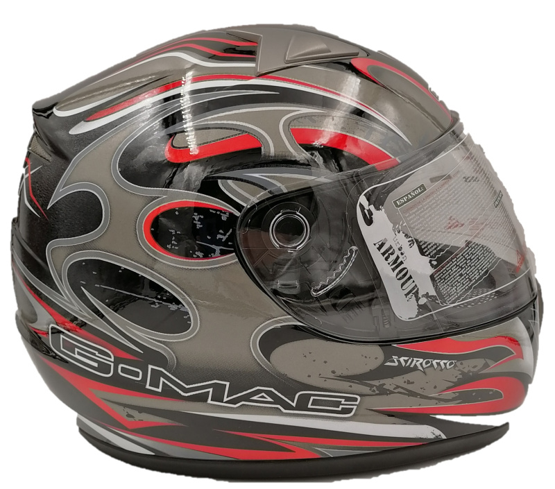 Мотошлем интеграл G-MAC SCIROCCO BLACK/SILVER/RED