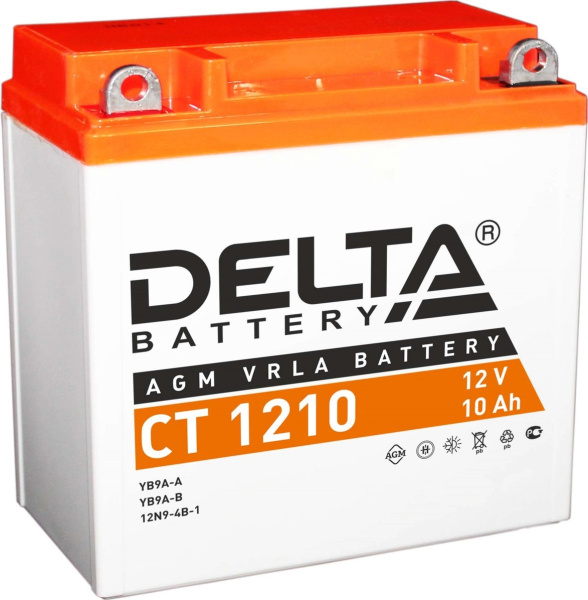 Аккумулятор Delta CT1210  размеры (мм): 137/77/135,YB9A-A, YB9-B, 12N9-4B-1,пуск.ток 100 10 Ah