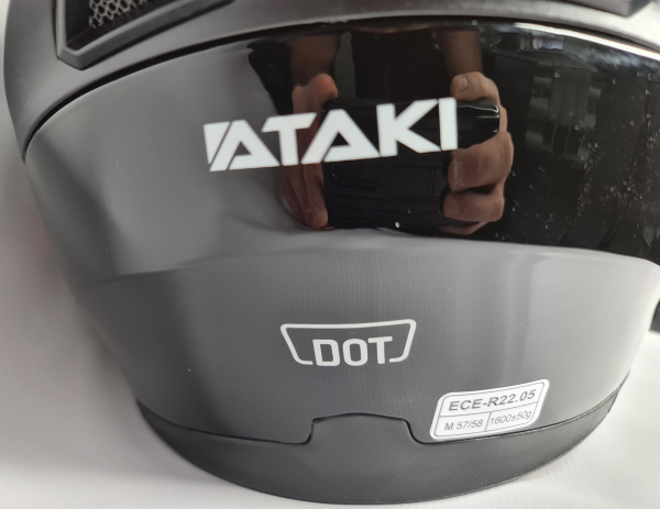 Шлем модуляр Ataki JK902 Solid чёрный глянцевый