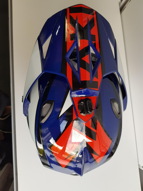 Шлем (мотард) Ataki JK802 Rampage синий/красный глянцевый