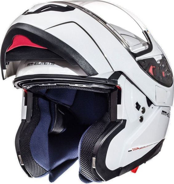 Шлем модуляр MT ATOM solid GLOSS PERL WHITE