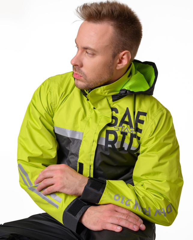 Дождевая куртка  STARKS Dry Rain DR219 мужская (серый/салатовый)