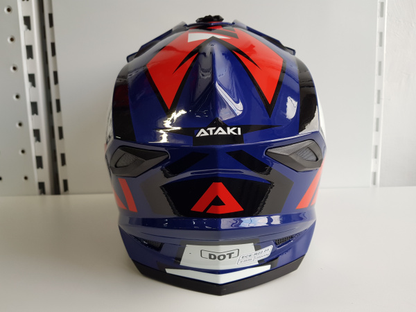 Шлем (кроссовый) Ataki JK801 Rampage синий/красный глянцевый