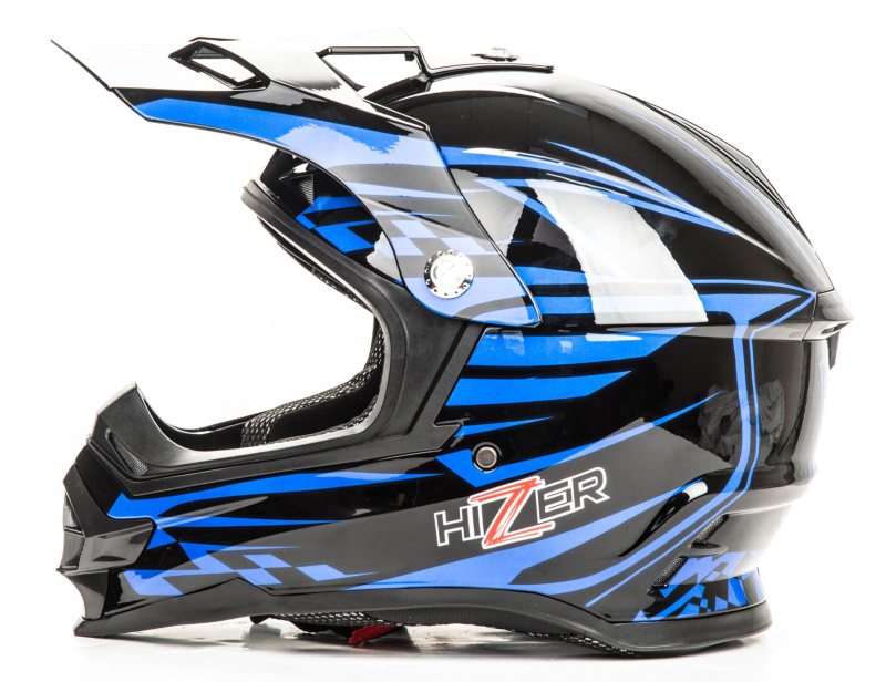 Шлем мото HIZER B6196 #2 black/blue