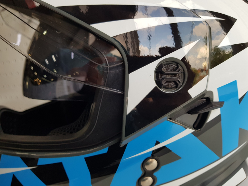 Шлем (мотард) Ataki JK802 Rampage серый/синий глянцевый