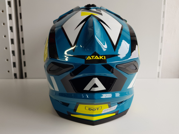 Шлем (кроссовый) Ataki JK801 Rampage синий/желтый глянцевый
