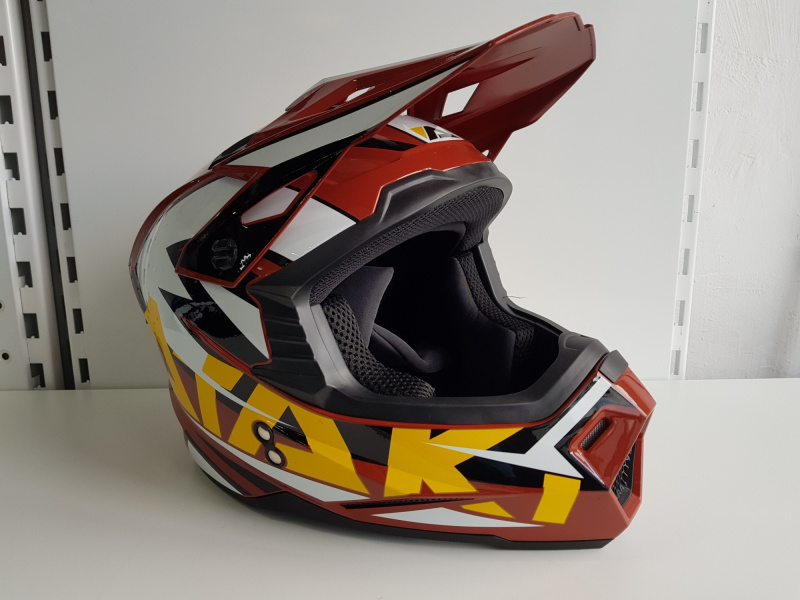 Шлем (кроссовый) Ataki JK801 Rampage коричневый/желтый глянцевый 