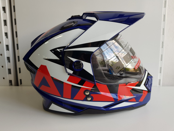 Шлем (мотард) Ataki JK802 Rampage синий/красный глянцевый