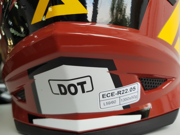 Шлем (кроссовый) Ataki JK801 Rampage коричневый/желтый глянцевый 