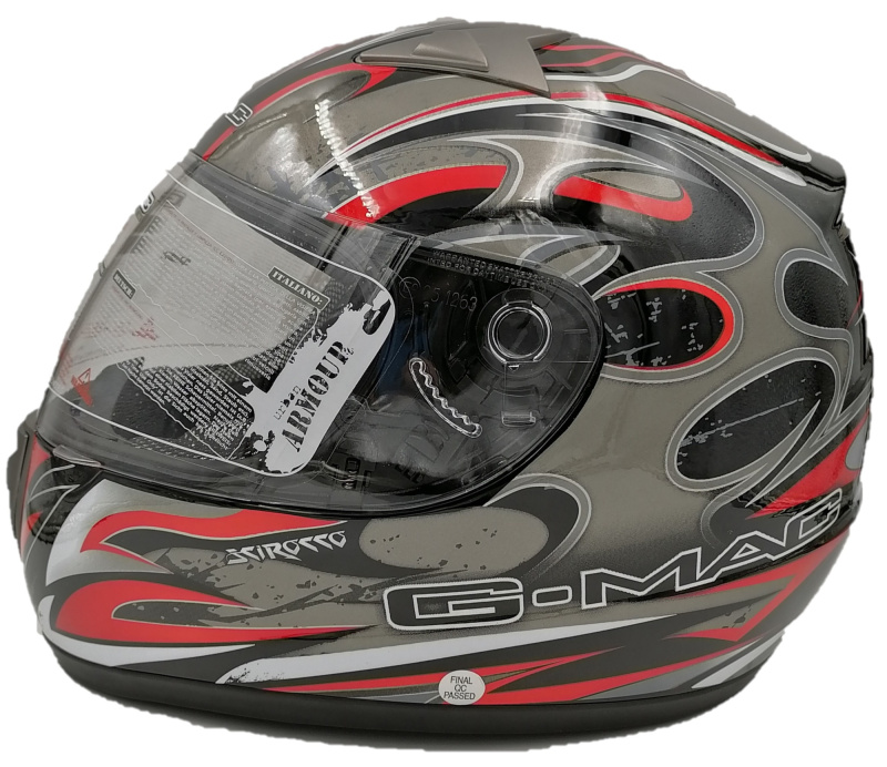 Мотошлем интеграл G-MAC SCIROCCO BLACK/SILVER/RED