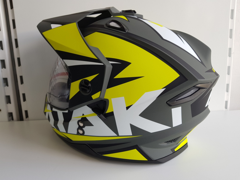 Шлем (мотард) Ataki JK802 Rampage Hi-Vis желтый/серый матовый