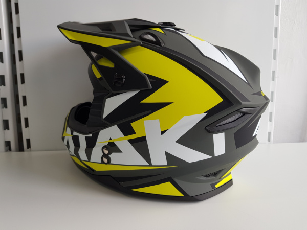 Шлем (кроссовый) Ataki JK801 Rampage серый/желтый матовый