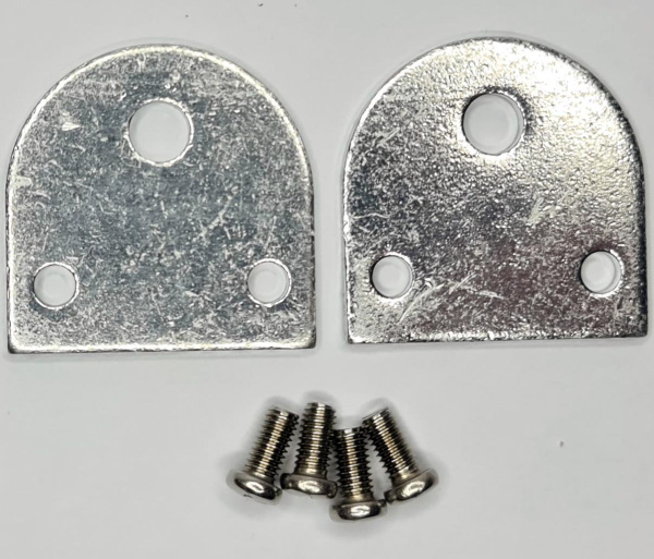 Комплект креплений алюминий 2 шт., 41x41x3 мм d1=5,5 мм d2=8мм с болтами м5-4 шт.