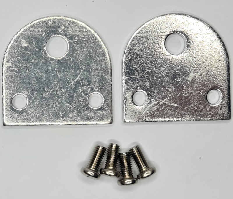 Комплект креплений алюминий 2 шт., 41x41x3 мм d1=5,5 мм d2=8мм с болтами м5-4 шт.