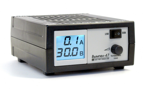 Зарядное устройство Вымпел-47 (автомат, 0-20А, 15/30 В сегментный ЖК индикатор)