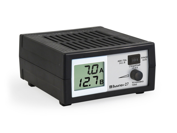 Зарядное устройство Вымпел-27 (автомат, 0-7А, 14.1/14.8/16 В сегментный ЖК индикатор)