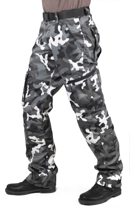 Мотоштаны мужские INFLAME TACTIC GRAY, цвет серый-камуфляж