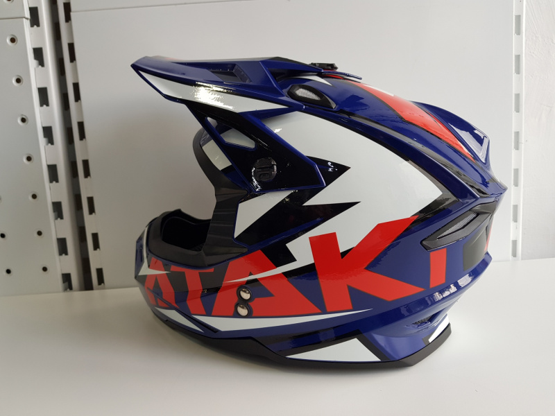 Шлем (кроссовый) Ataki JK801 Rampage синий/красный глянцевый