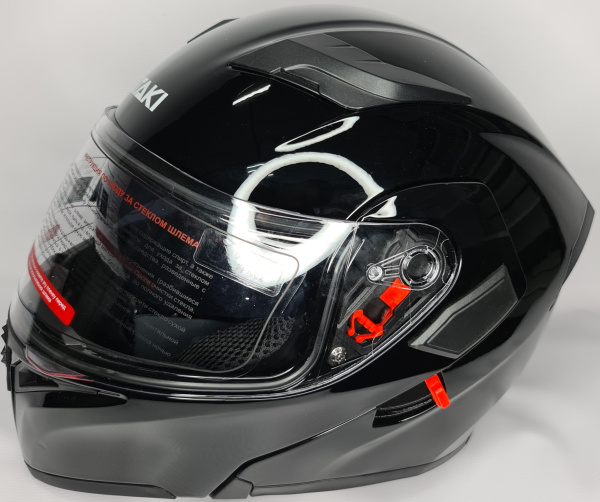 Шлем модуляр Ataki JK902 Solid чёрный глянцевый