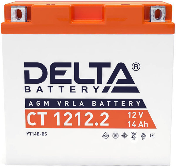 Аккумулятор Delta CT1212.2 размеры (мм): 151*71*146, YT14B-BS, 12 Ah