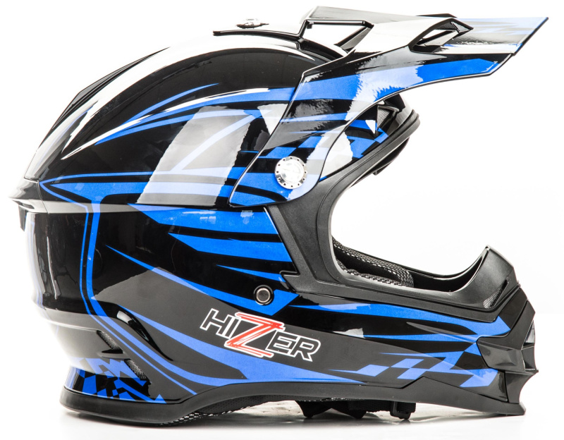 Шлем мото HIZER B6196 #2 black/blue