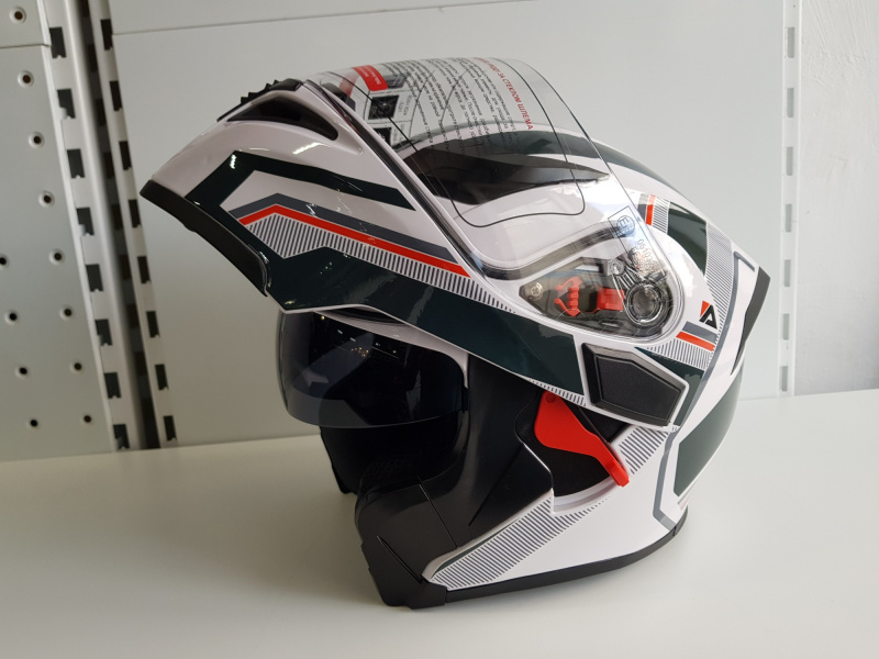 Шлем модуляр Ataki JK902 Shape белый/серый глянцевый