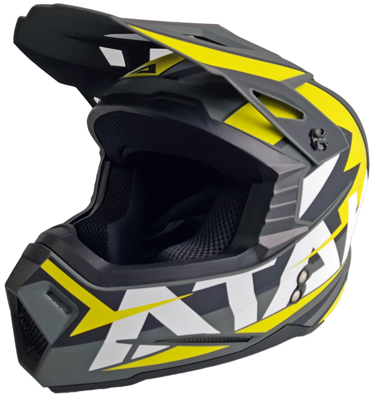 Шлем (кроссовый) Ataki JK801 Rampage серый/желтый матовый
