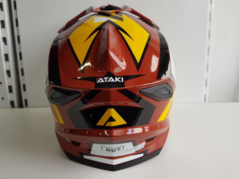 Шлем (кроссовый) Ataki JK801 Rampage коричневый/желтый глянцевый 