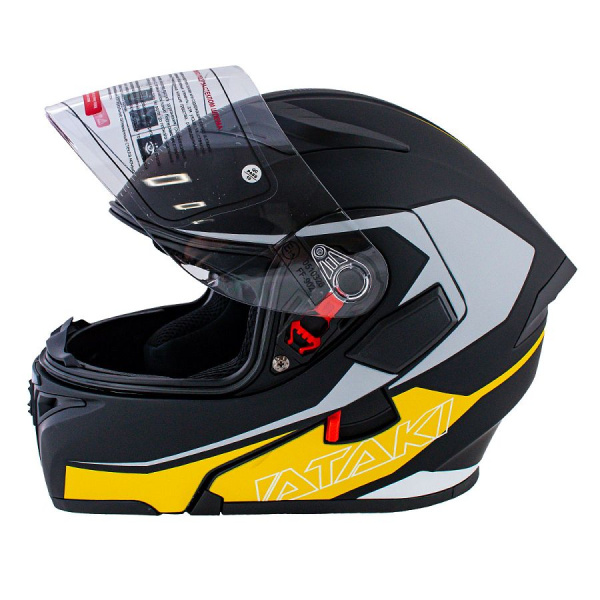 Шлем модуляр Ataki JK902 Sport желтый/серый/черный матовый