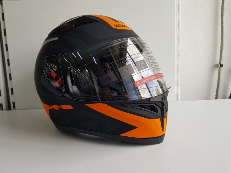 Шлем (интеграл) Ataki JK316 Route черный/оранжевый матовый