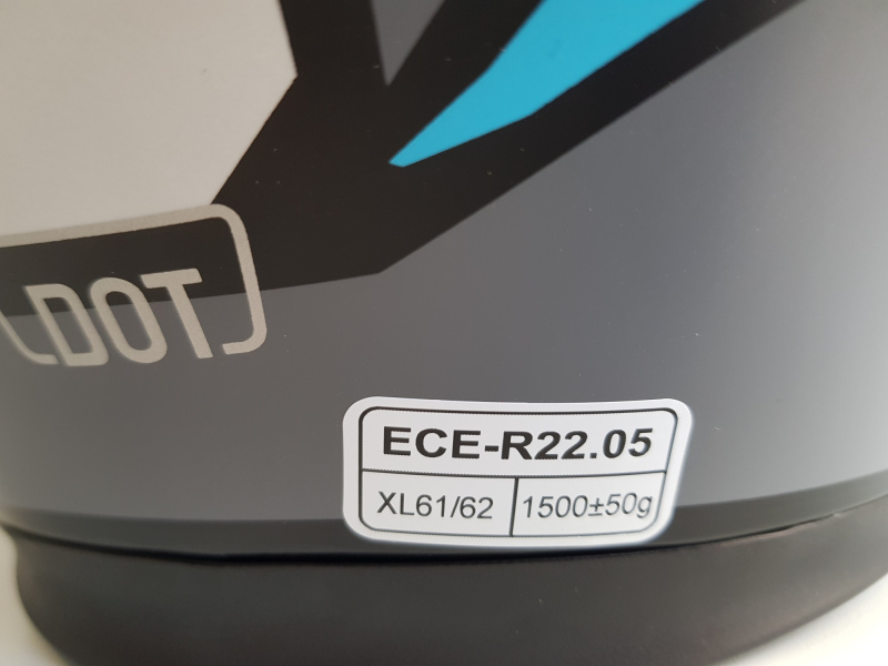 Шлем (интеграл) Ataki JK316 Route серый/голубой глянцевый