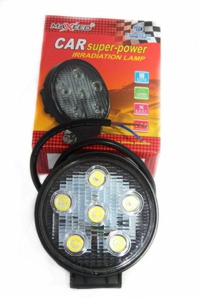 Фара Maxeed 8503, 18 Вт, ширина 108 мм, высота 135 мм, глубина 32 мм (дальний свет)