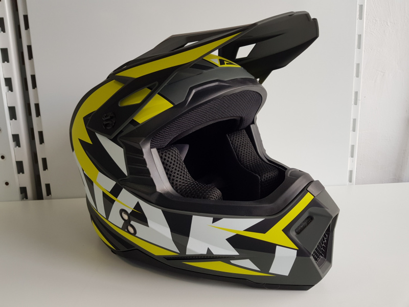 Шлем (кроссовый) Ataki JK801 Rampage серый/желтый матовый