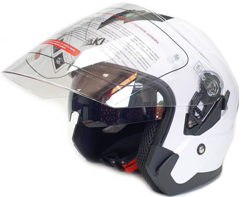Шлем открытый Ataki JK526 Solid белый глянцевый