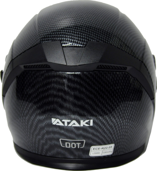 Шлем открытый Ataki JK526 Carbon черный/серый глянцевый