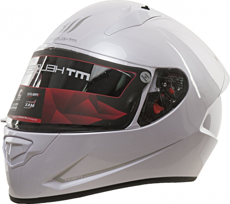 Мотошлем интеграл MT STINGER solid gloss pearl white