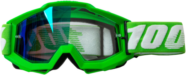 Очки мотокросс 100% green frame