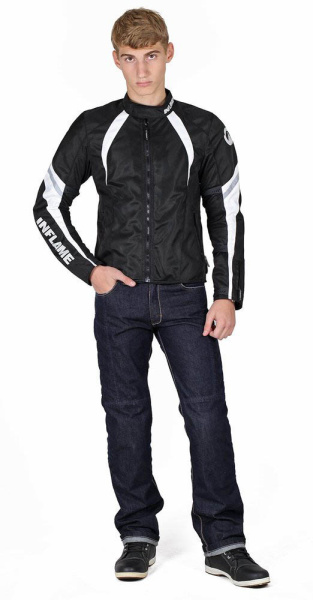 Мотокуртка мужская INFLAME INFERNO текстиль+сетка, цвет серый