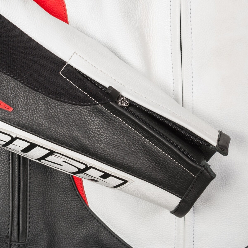 Мотокуртка RUSH BLAZE кожа, цвет черный/белый/красный