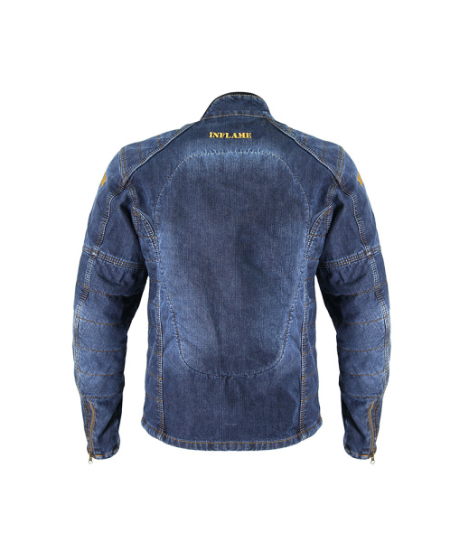 Мотокуртка мужская INFLAME DANDY хлопок+арамид, цвет синий