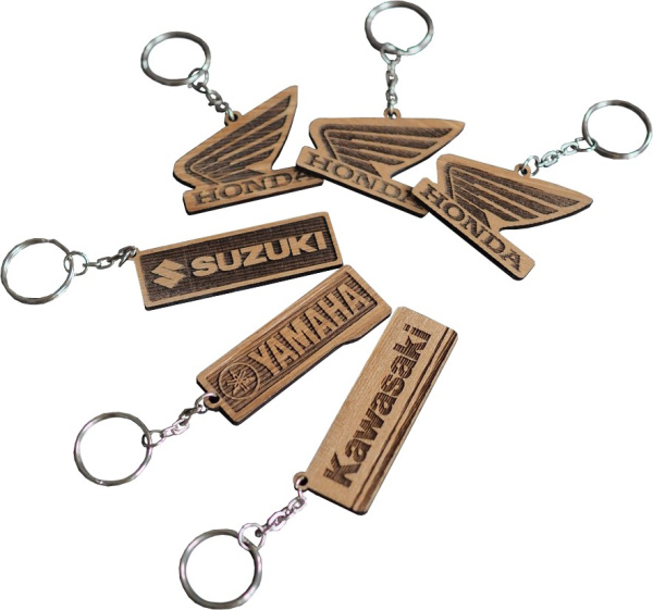 Брелок из массива ясеня (Honda Yamaha Kawasaki Suzuki)
