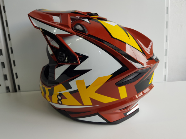 Шлем (кроссовый) Ataki JK801 Rampage коричневый/желтый глянцевый 