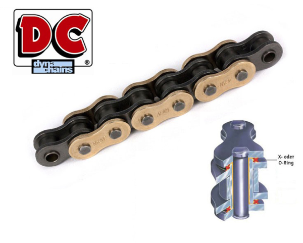 Цепь DC 530 MZX-G PL-OPEN GOLD Япония (к-т с замком) L=80 звеньев