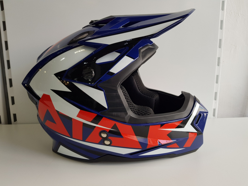 Шлем (кроссовый) Ataki JK801 Rampage синий/красный глянцевый