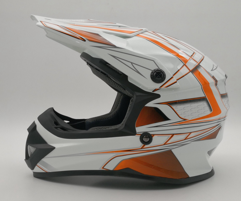 Шлем детский (кроссовый) ATAKI SC-15 Rift оранжевый/белый глянцевый 