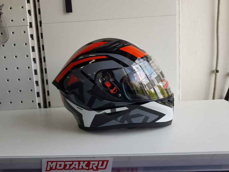Шлем (интеграл) Ataki JK316 Route серый/красный глянцевый