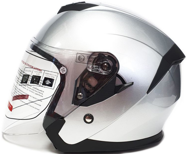 Шлем открытый Ataki JK526 Solid серебристый глянцевый