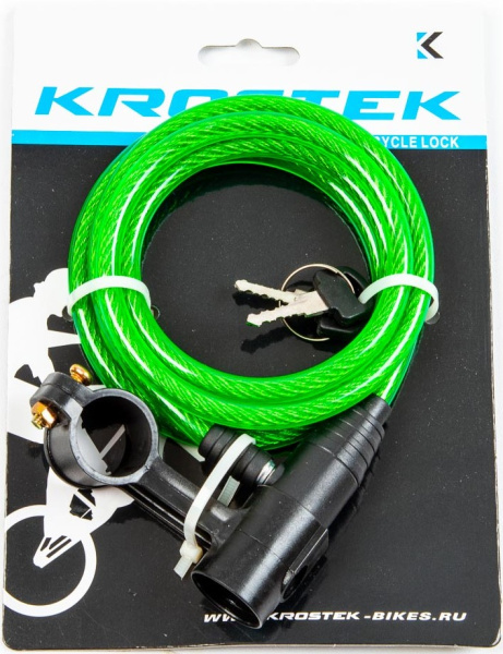 Противоугонный замок CL09060 (8*1800мм) салатовый светоотражающий