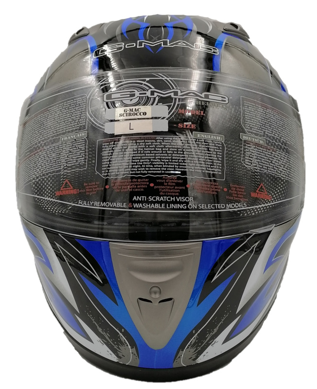 Мотошлем интеграл G-MAC SCIROCCO BLACK/SILVER/BLUE