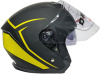 Шлем открытый Ataki JK526 Stripe черный/Hi-Viz желтый матовый